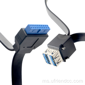 IDC 20pin ke kabel Flex Flat Dual USB
